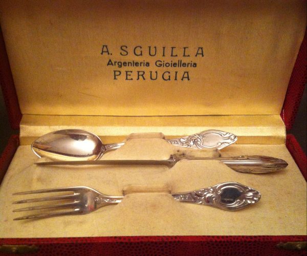 Italian silver cutlery set Perugia