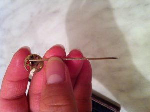 edwardian pin gold antique crescent moon and star