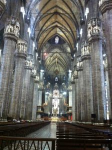 Milan Cathedral with very big pillars