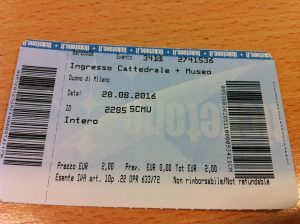 Ticket to Milan Cathedral