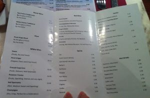 Brizzi drink menu