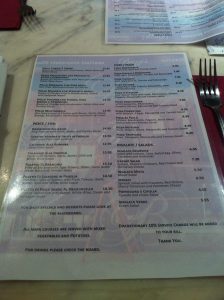 Brizzi menu restaurant london
