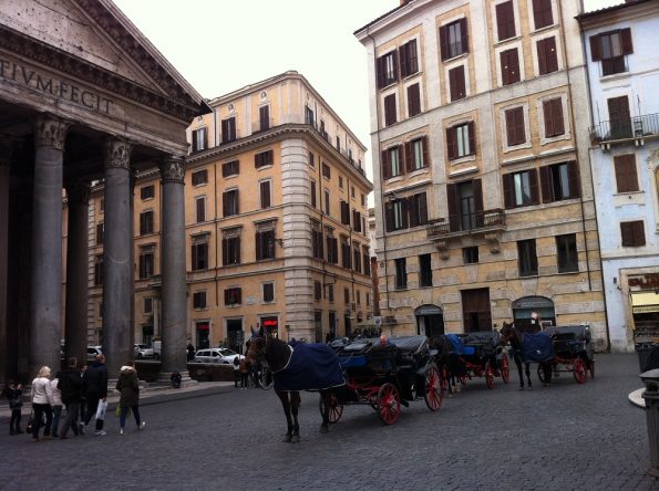 Horses carriage outside Pantheon