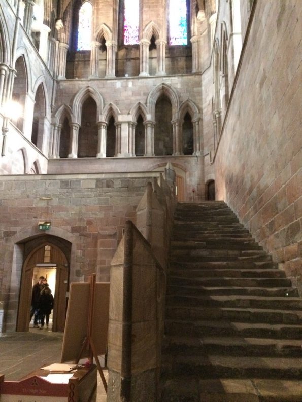 Beautiful old stairs at Hexham Abbey