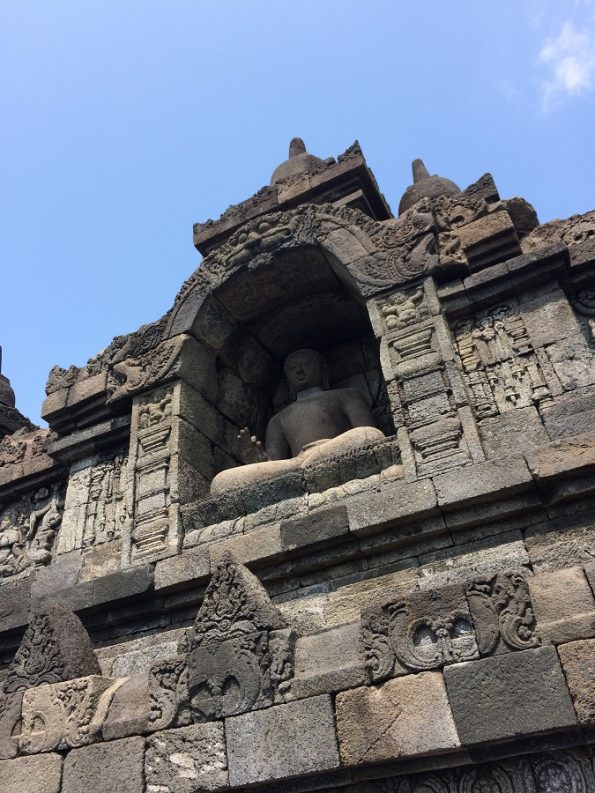 A teaching Buddha relief in Candi Borobudur