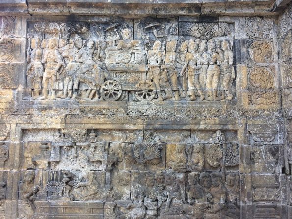 Very detailed relief in Candi Borobudur