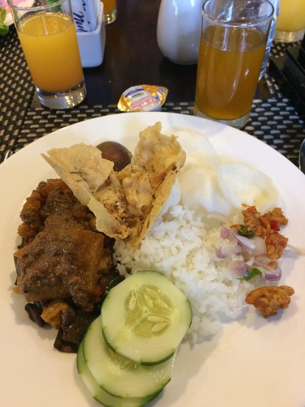 Yummy Indonesian breakfast at Hotel Santika