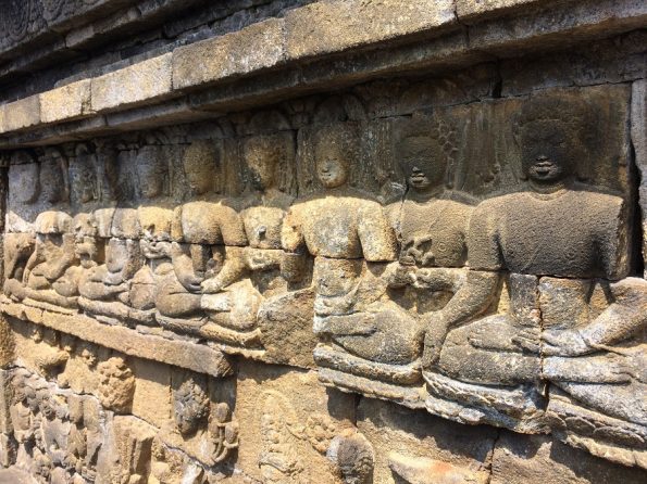 various Buddha position in Candi Borobudur relief