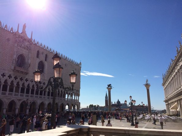 The strong sun over the Venetian Ducal Palace