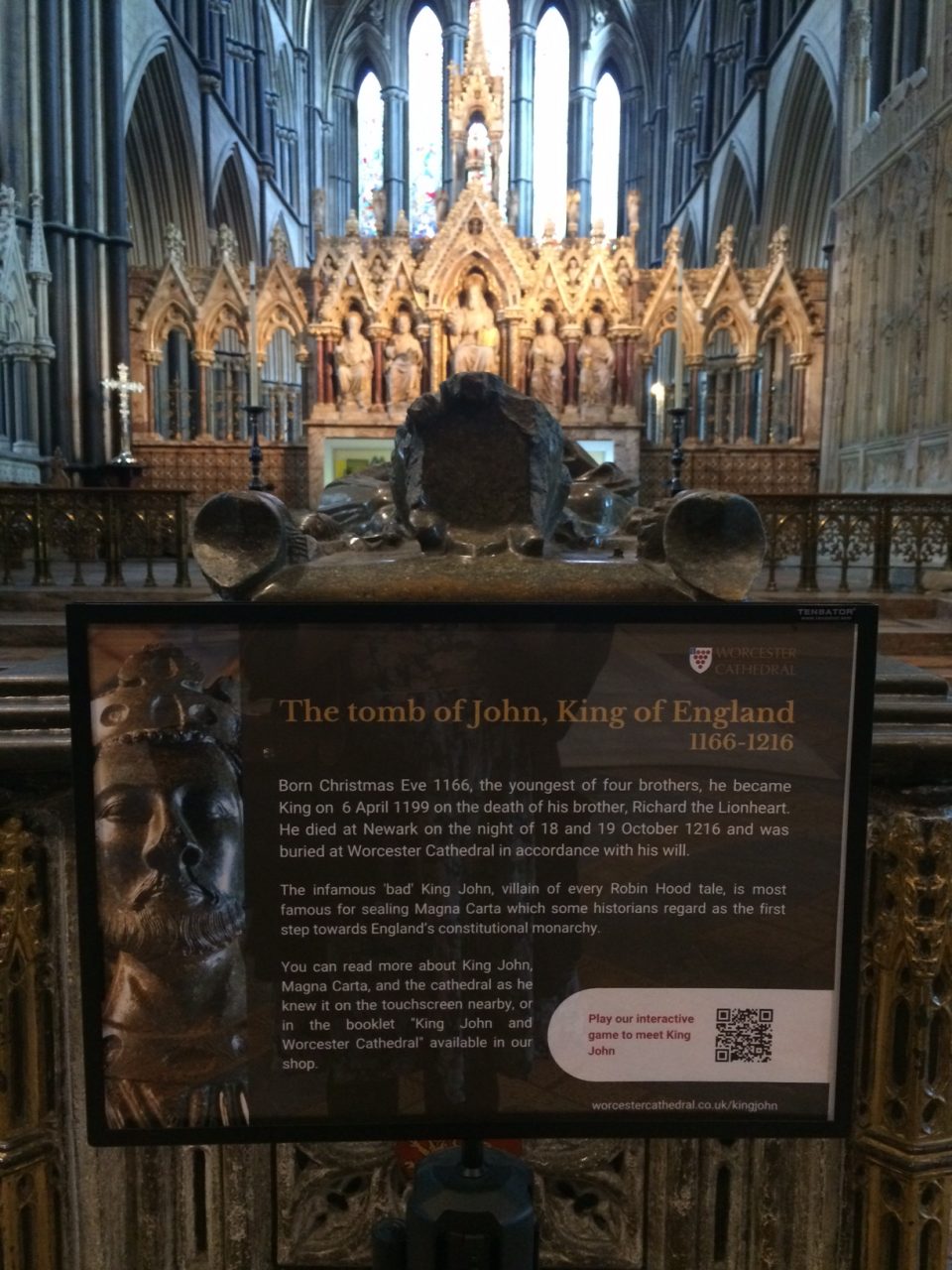 King John Tomb at Worcester Cathedral