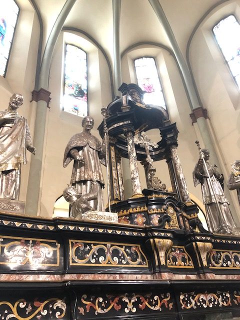 Impressive silver statue of saints