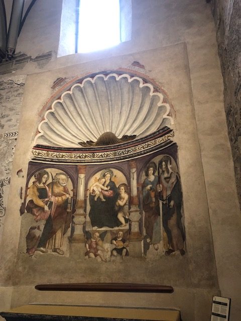 Painted wall at Aosta Cathedral