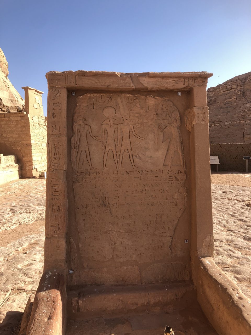 Beautiful information in front of Abu Simbel Temple