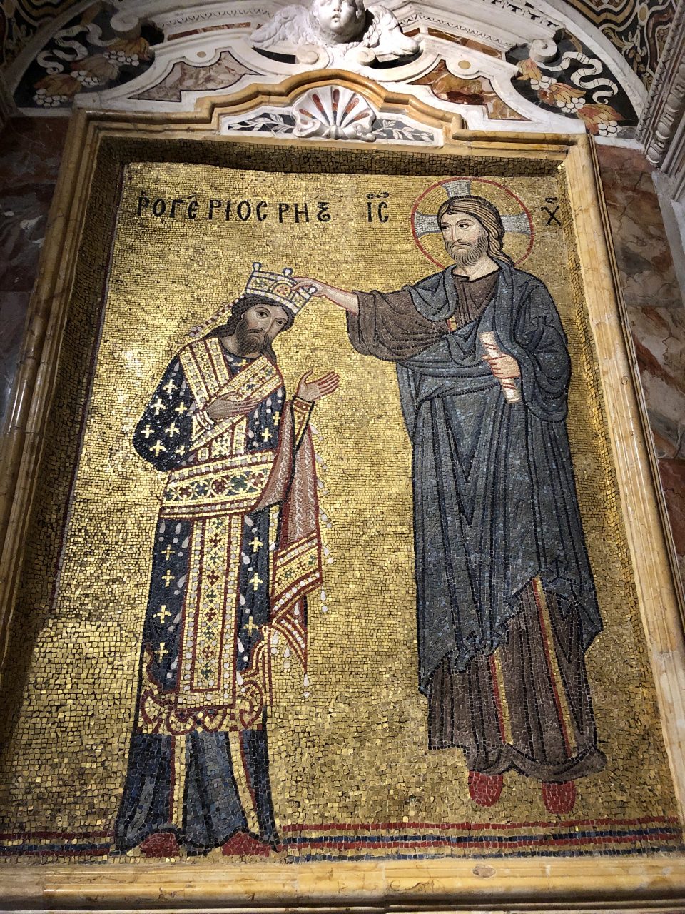 Rogerio Rex (in Greek), King Roger II Byzantine mosaic