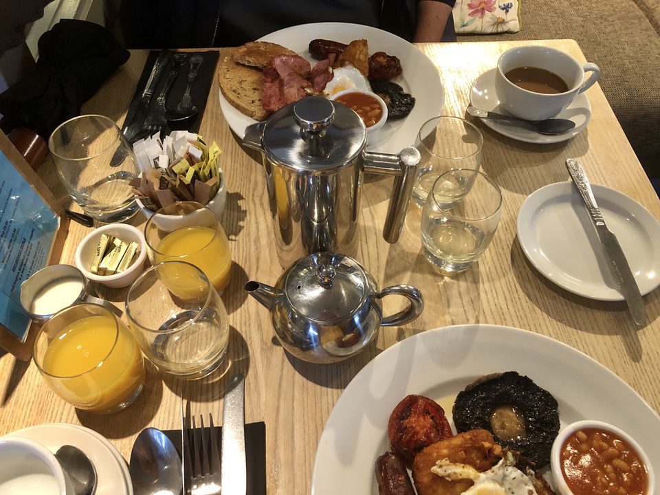 English breakfast at the County Hotel Hexham