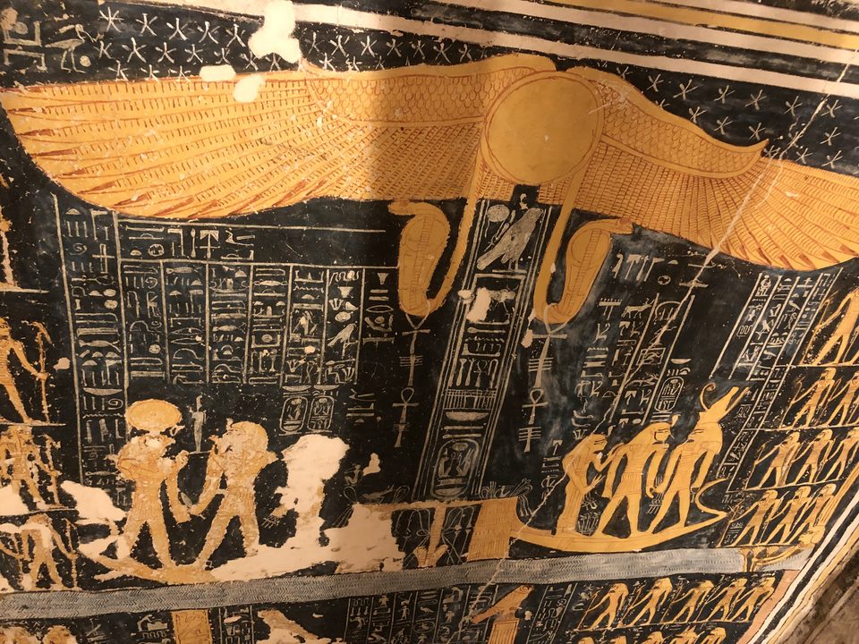 Spectacular ceiling at Ramesses V/VI tomb